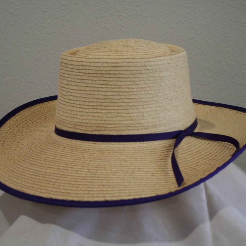 Sun Body Reata Hat 7 (56) Woven Straw Purple Ribbon
